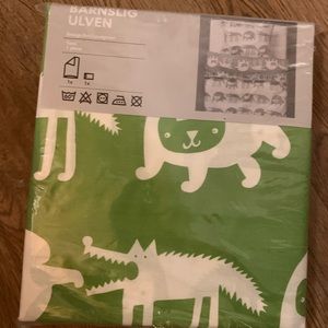 IKEA twin duvet cover, green animal print